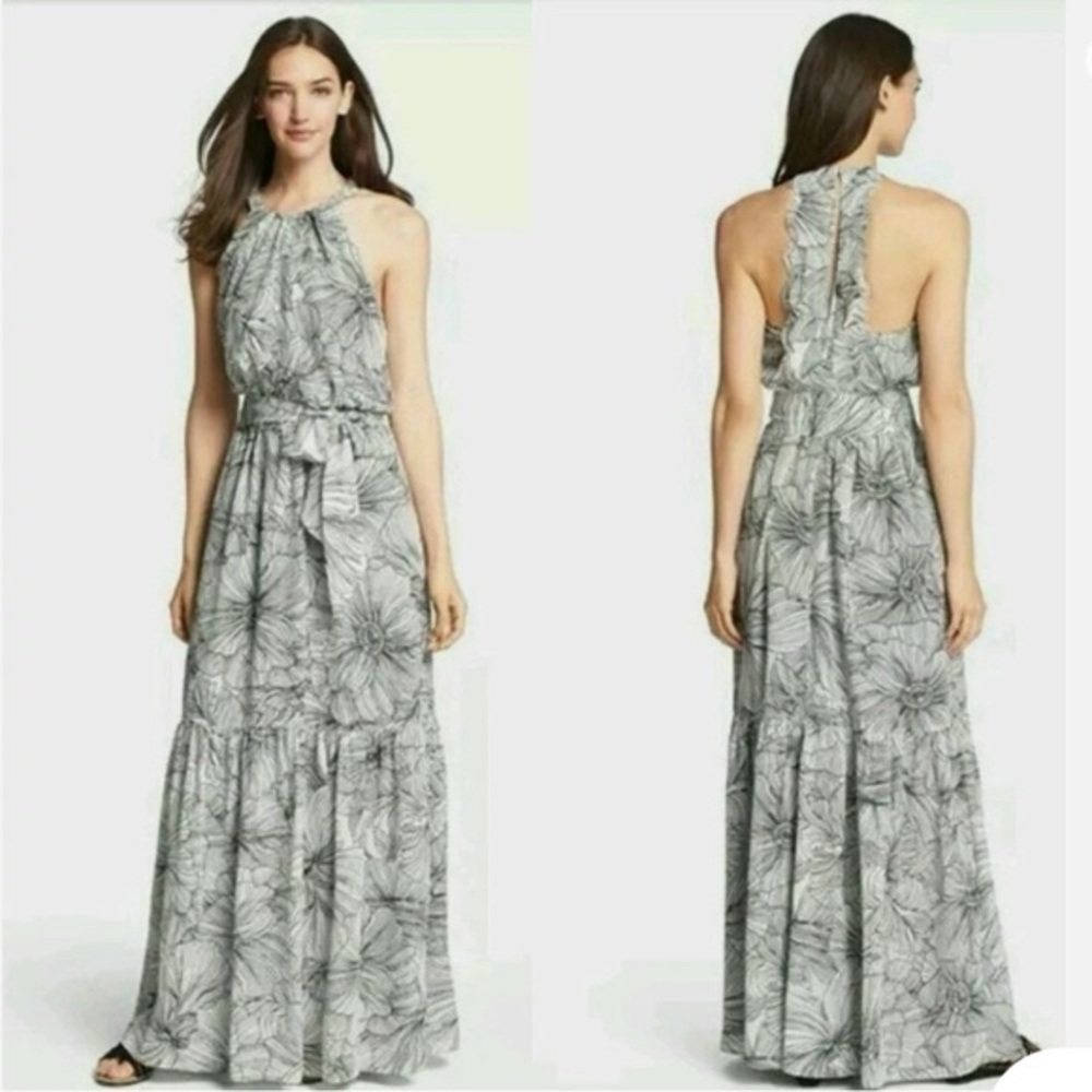 Jessica Simpson Black and White Floral Maxi Dress